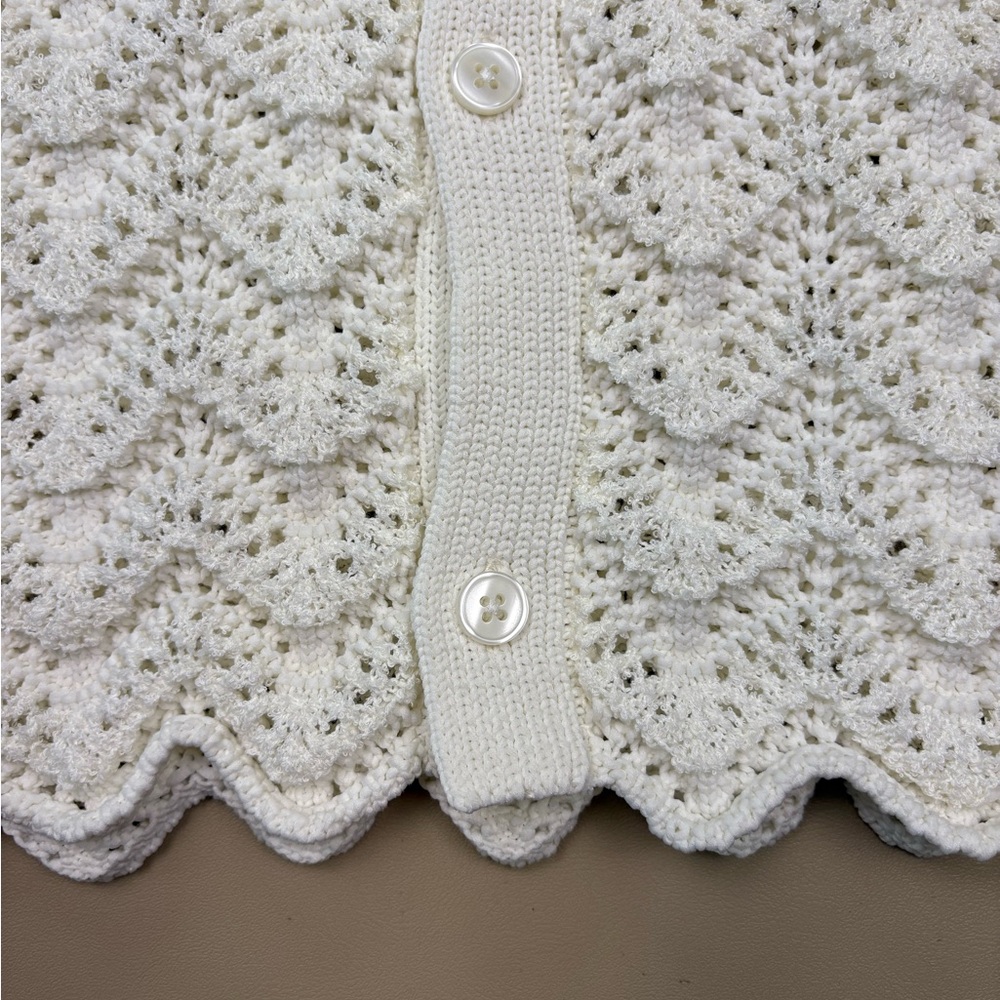 Ava Viv Crochet Tank Top 2X White Scallop Hem Sleeveless NWT - Picture 9 of 9